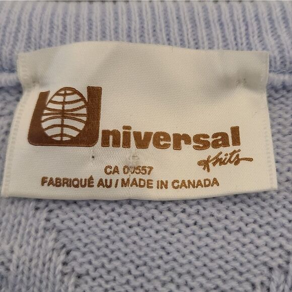 Vintage Short Sleeve Blue Knit Sweater L - Picture 9 of 9